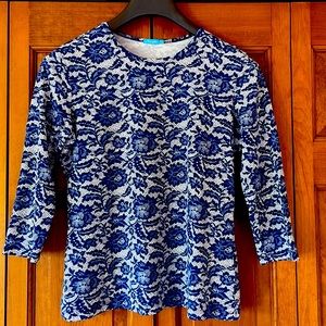 J.McLaughlin Catalina Cloth 3/4 Sleeve Floral Print Top Medium